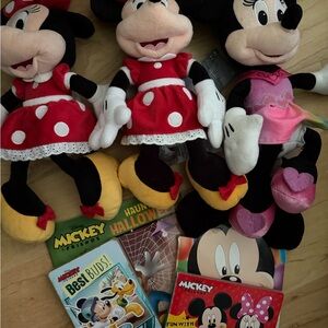 Disney Minnie Mouse Plush Toy Set Stuffed animals and Mickey Mouse books